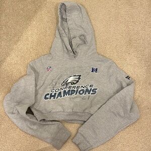 Philadelphia Eagles Cropped Heather Gray Hoodie